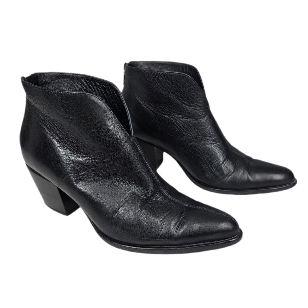 VINCE VICCO CUBICO LEATHER ANKLE BOOTS – BLACK – WOMEN’S SIZE 7M – MADE IN ITALY
